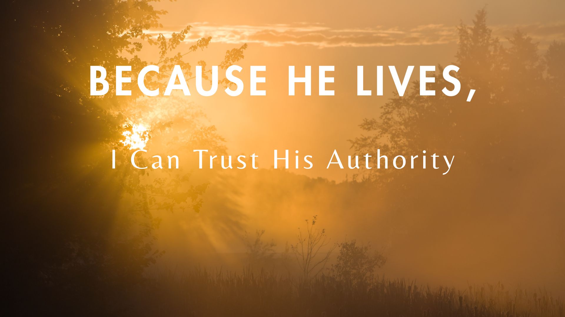 Because He Lives-I Can Trust His Authority
